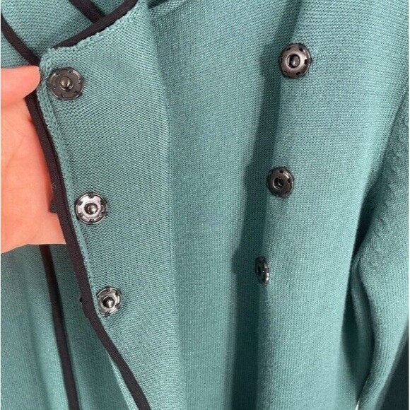 Jamie Sadock Jacket Medium Long Sleeve Sweater Knit Green Modern Golf Medium EUC - Picture 6 of 14